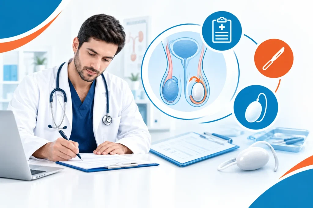 testicular prosthesis billing at orchiectomy